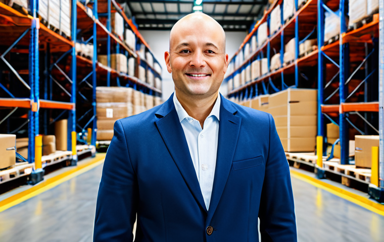 **
"A professional logistics manager, fully clothed in a smart-casual outfit (e.g., collared shirt, chinos, blazer), standing in a modern, brightly lit warehouse. Pallets of goods and automated guided vehicles (AGVs) are visible in the background. Focus on a confident and approachable expression. Safe for work, appropriate content, professional, perfect anatomy, correct proportions, well-formed hands, proper finger count, natural body proportions, modest."
**