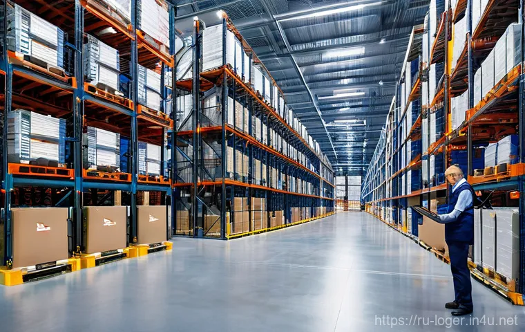 물류관리사 관련 대학교 전공 - **Prompt:** A state-of-the-art automated logistics warehouse in a contemporary Russian industrial pa...