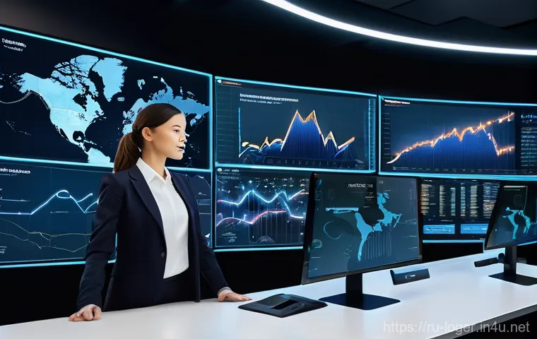 물류관리사 데이터 기반 물류 관리 - **Prompt 1: Real-time Logistics Command Center**
A sleek, modern logistics control room. In the ...